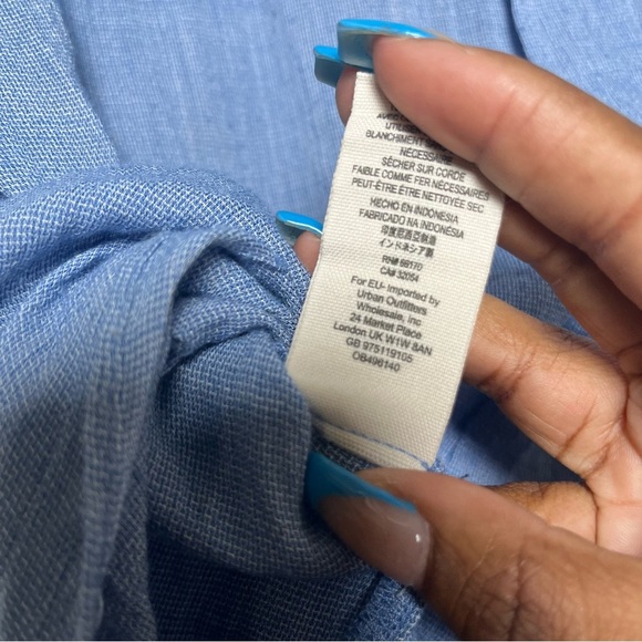 Free People Women That's A Wrap Shirt Small Blue Chambray Lightweight Western - Picture 6 of 10